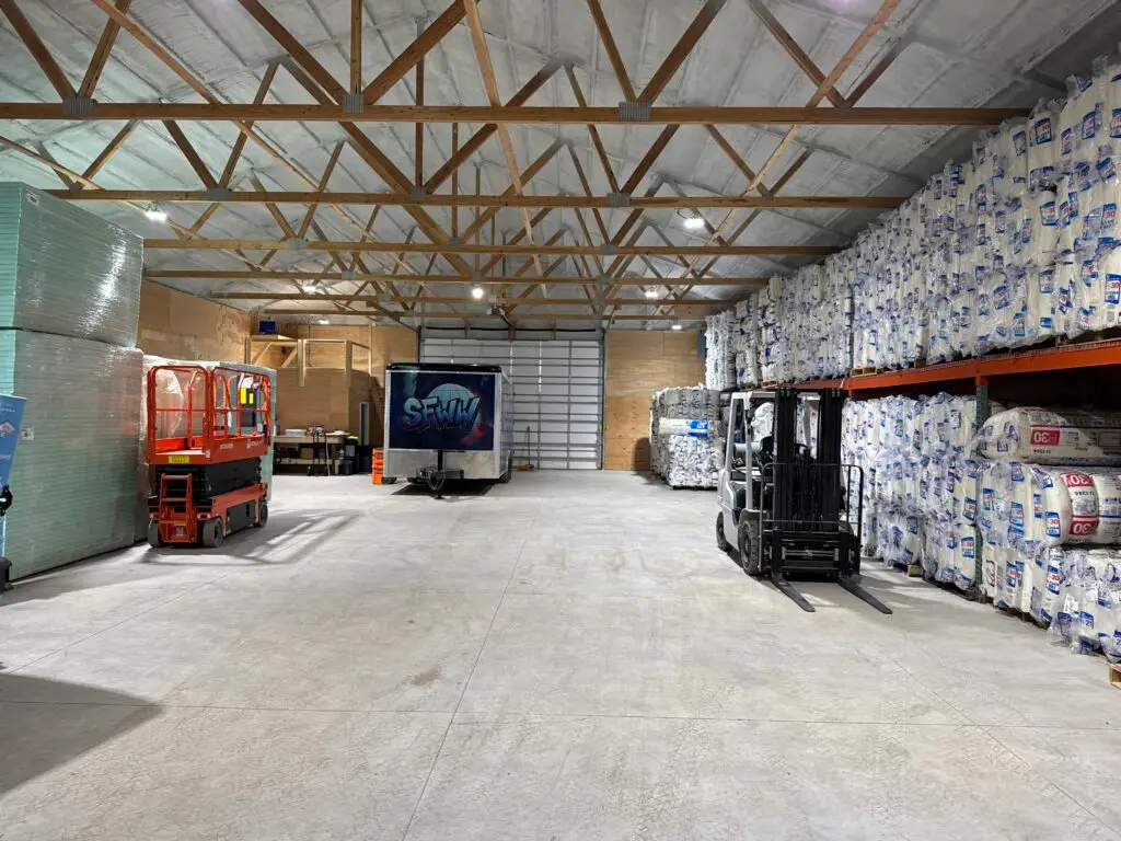Spray foam insulation equipment and trailer setup in Kalispell Montana
